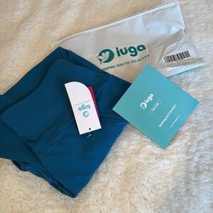 Amazon iuga high waist yoga pants peacock blue women’s size medium NWT